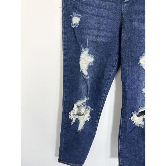 Judy Blue High-Rise Distressed Jeans Size 28/7 Boyfriend Fit Redland - Picture 6 of 12